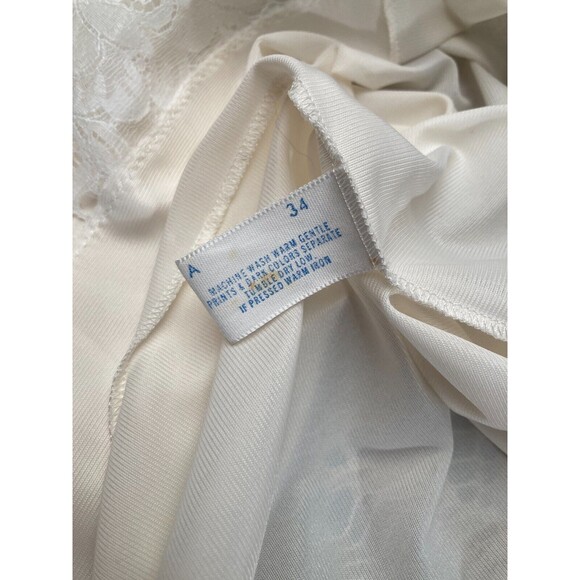 Vintage 60s Slip 1960s White Nylon Lace Dress Full Slip Pinup Retro Size Small - Picture 6 of 7